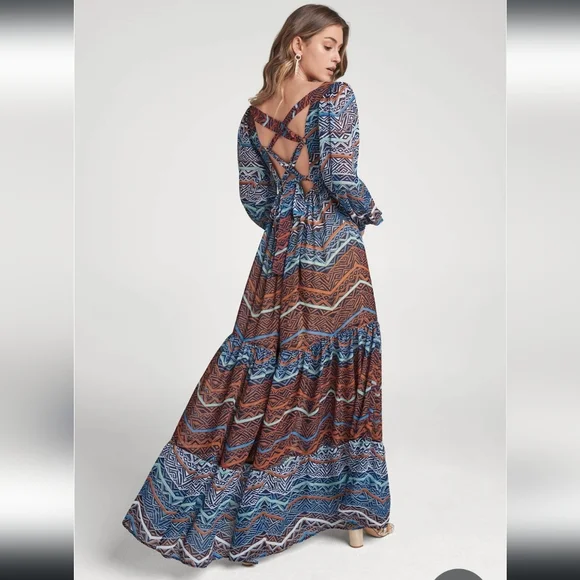 NWOT Venus Boho Printed Dress - Picture 2 of 3